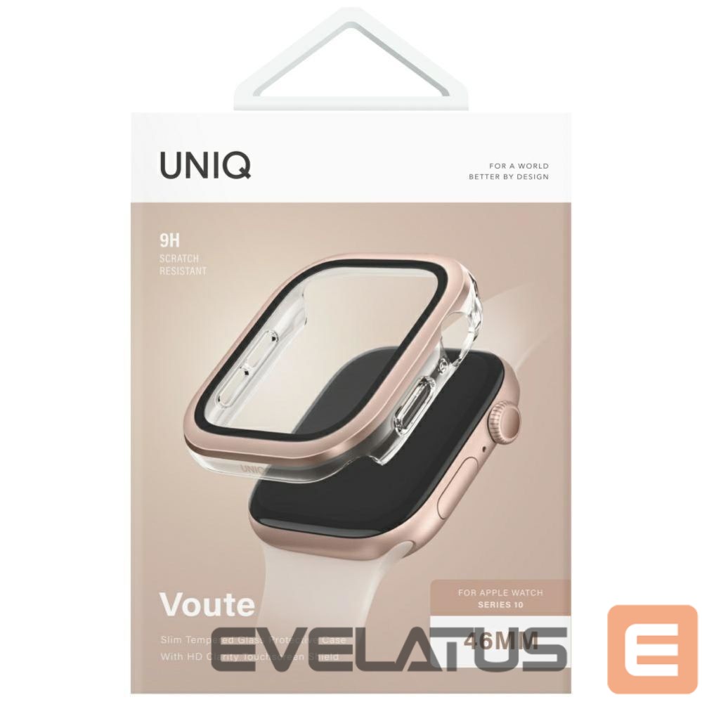 Другие товары UNIQ Uniq Voute Tempered Glass Case for Apple Watch 10 46mm - Rose Gold