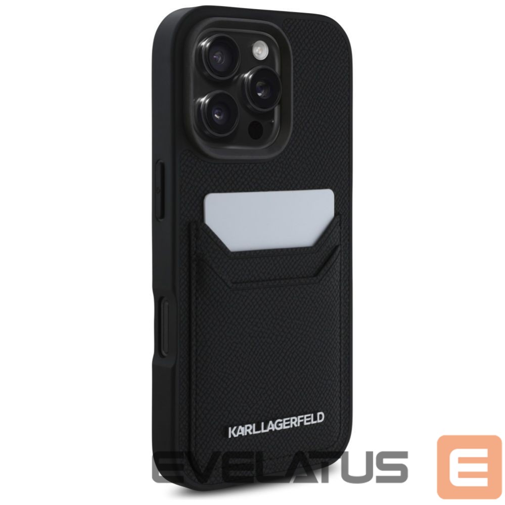 Другие товары Karl Lagerfeld Karl Lagerfeld HC Grained PU Cardslot Metal Elong Case for iPhone 16 Pro Max - Black