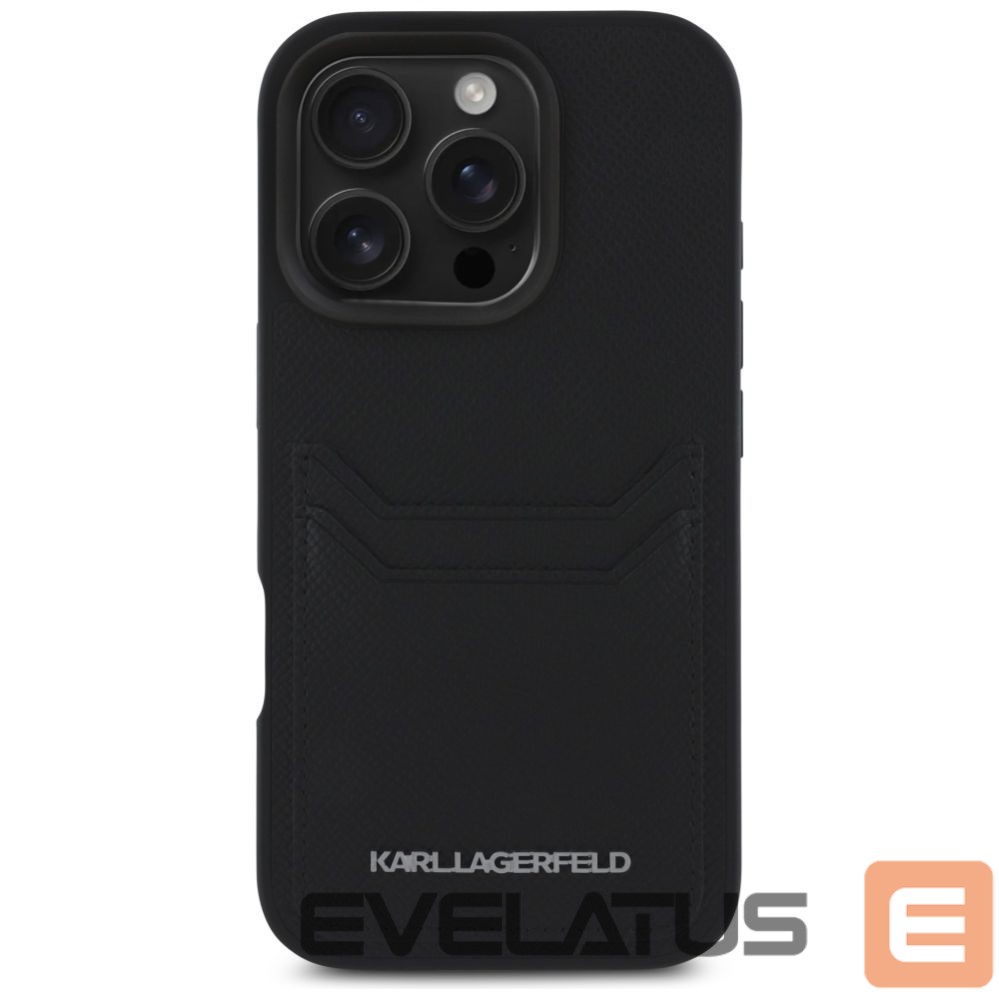 Другие товары Karl Lagerfeld Karl Lagerfeld HC Grained PU Cardslot Metal Elong Case for iPhone 16 Pro Max - Black