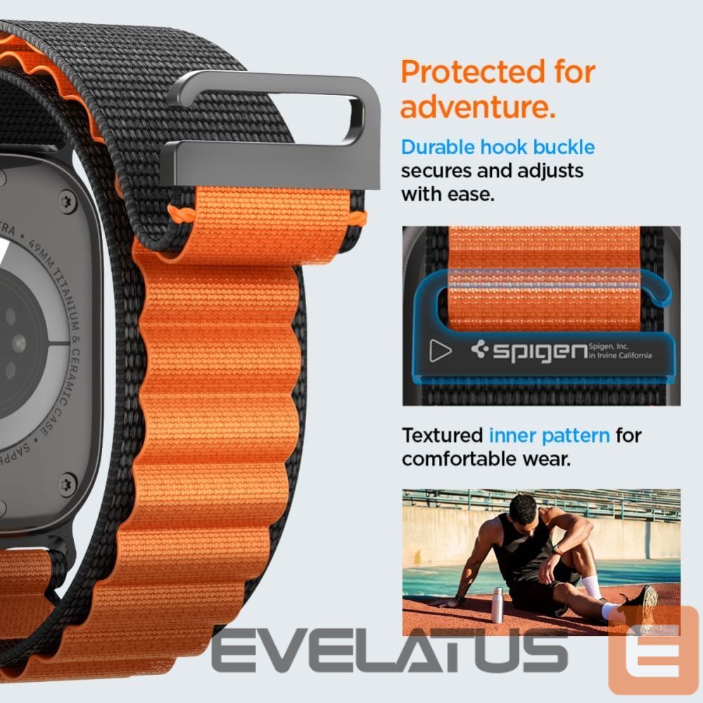 Другие товары Spigen Spigen WBF1 Strap for Apple Watch 44 / 45 / 46 / 49 mm - Black and Orange