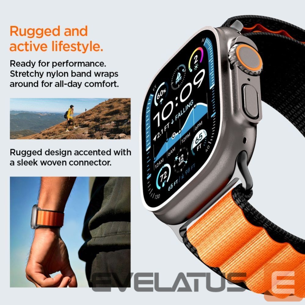 Другие товары Spigen Spigen WBF1 Strap for Apple Watch 44 / 45 / 46 / 49 mm - Black and Orange