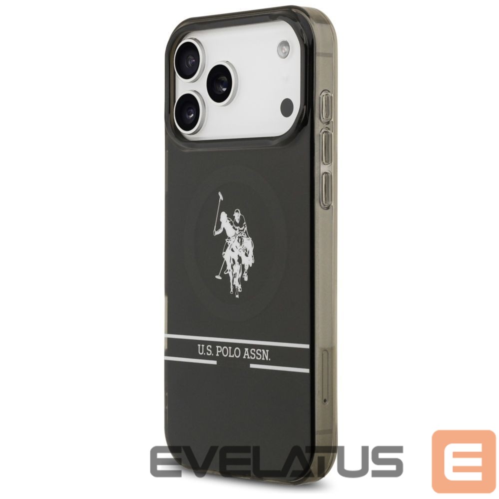 Другие товары U.S. Polo PU US Polo DH and Bottom Stripe Logo MagSafe Case for iPhone 17 Pro Max - Black