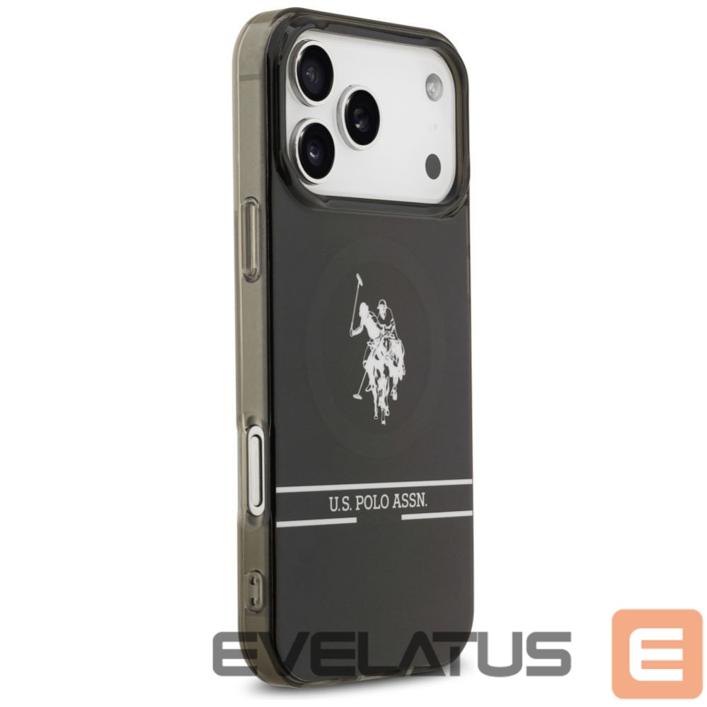 Другие товары U.S. Polo PU US Polo DH and Bottom Stripe Logo MagSafe Case for iPhone 17 Pro Max - Black