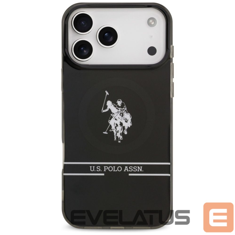 Другие товары U.S. Polo PU US Polo DH and Bottom Stripe Logo MagSafe Case for iPhone 17 Pro Max - Black
