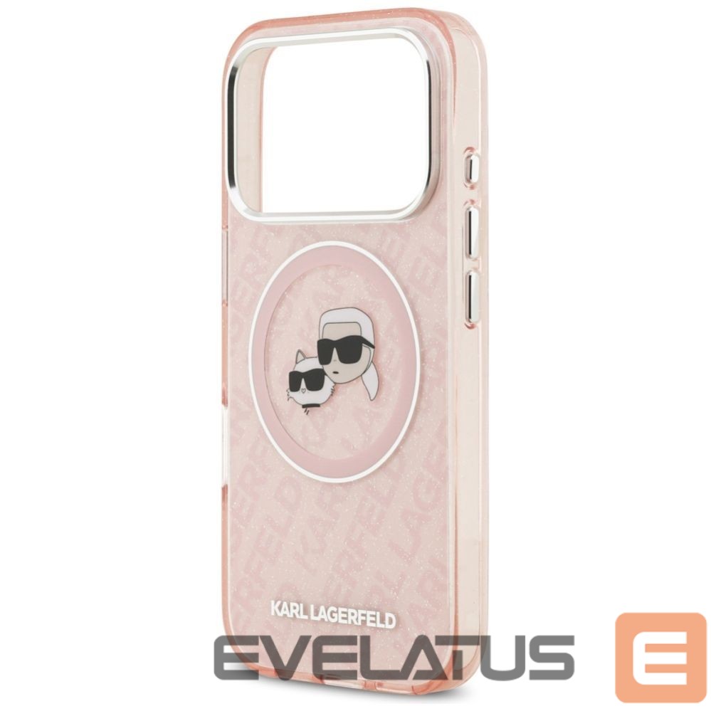 Другие товары Karl Lagerfeld Karl Lagerfeld IML Glitter Karl & Choupette Heads Logo MagSafe Case for iPhone 17 Pro - Pink