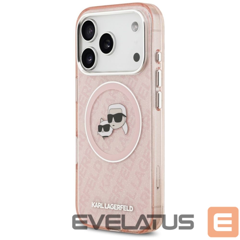 Другие товары Karl Lagerfeld Karl Lagerfeld IML Glitter Karl & Choupette Heads Logo MagSafe Case for iPhone 17 Pro - Pink