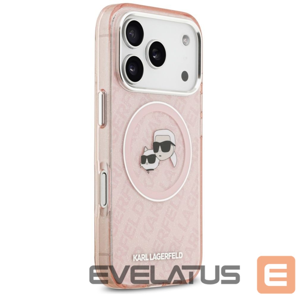 Другие товары Karl Lagerfeld Karl Lagerfeld IML Glitter Karl & Choupette Heads Logo MagSafe Case for iPhone 17 Pro - Pink
