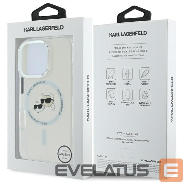 Другие товары Karl Lagerfeld Karl Lagerfeld IML Metal Karl&Choupette Head MagSafe Case for iPhone 16 Pro Max - White