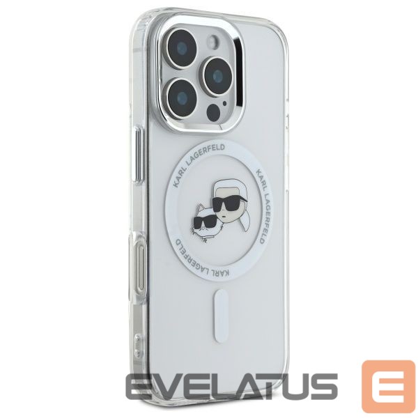 Другие товары Karl Lagerfeld Karl Lagerfeld IML Metal Karl&Choupette Head MagSafe Case for iPhone 16 Pro Max - White