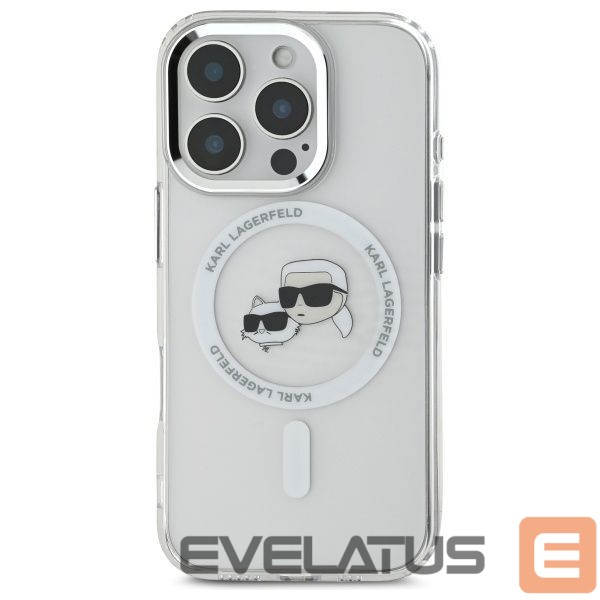 Другие товары Karl Lagerfeld Karl Lagerfeld IML Metal Karl&Choupette Head MagSafe Case for iPhone 16 Pro Max - White