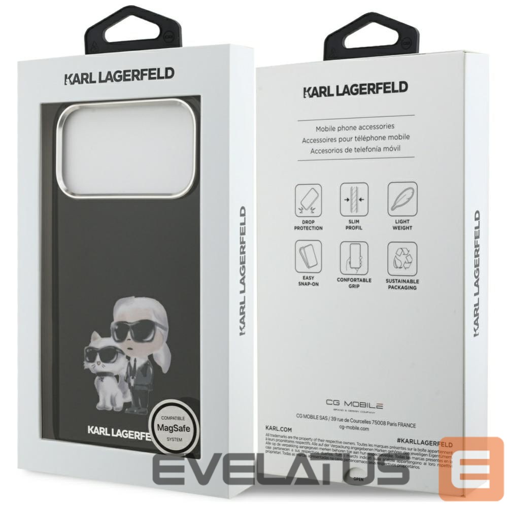 Другие товары Karl Lagerfeld Karl Lagerfeld IML Aquarelle Karl & Choupette & Logo MagSafe Case for iPhone 17 Pro - Black