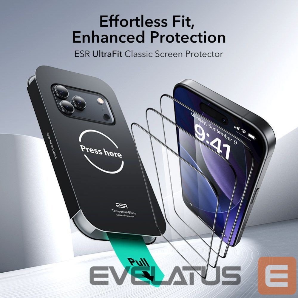 Другие товары ESR ESR UltraFit Tempered Glass 2-pack for iPhone 17 Pro - transparent