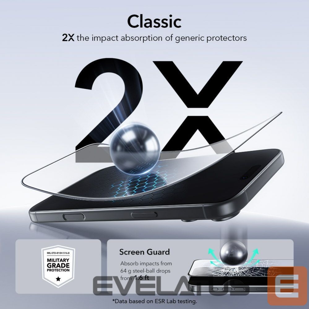 Другие товары ESR ESR UltraFit Tempered Glass 2-pack for iPhone 17 Pro - transparent