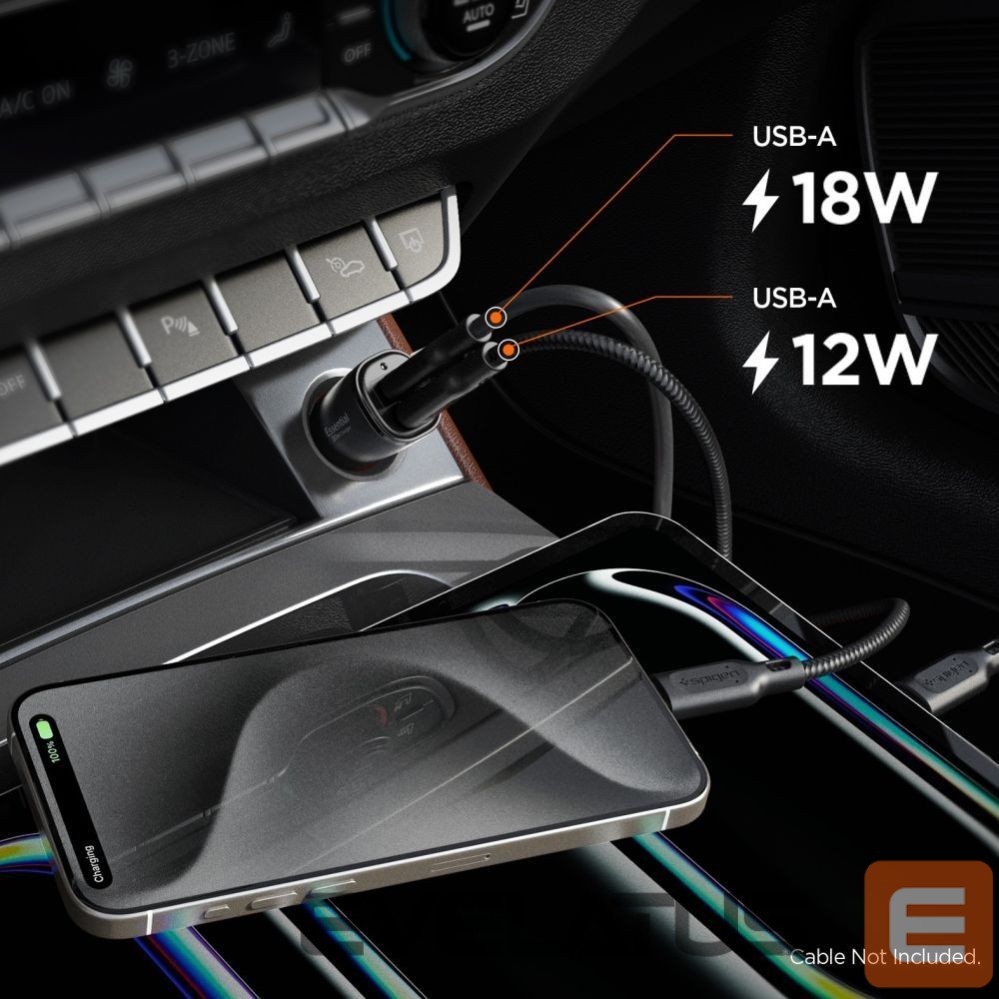 Другие товары Spigen Spigen Essential EV302 30W 2-Port USB-A Car Charger - Black
