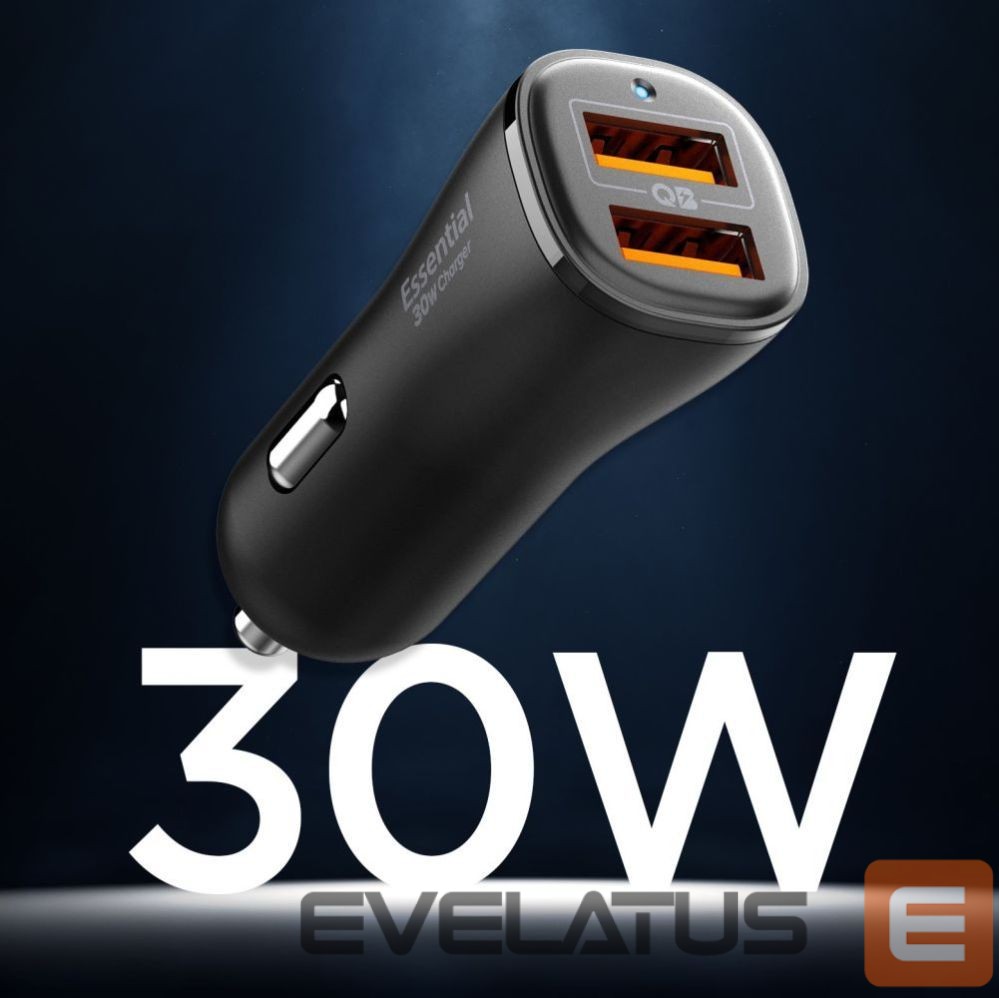 Другие товары Spigen Spigen Essential EV302 30W 2-Port USB-A Car Charger - Black