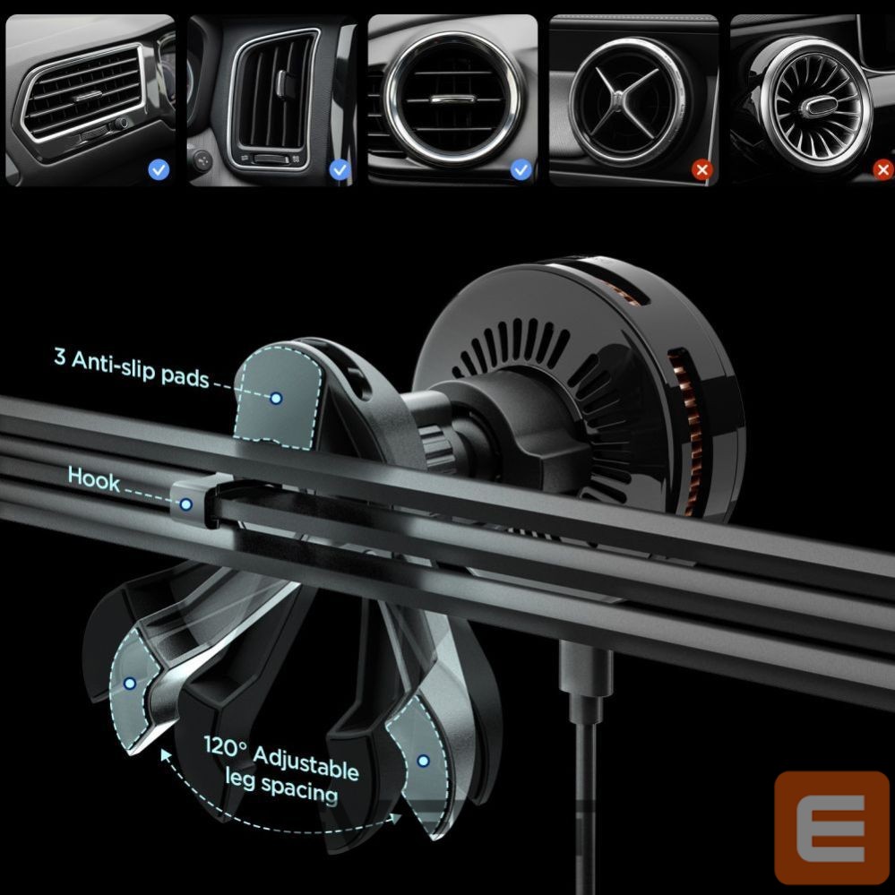 Другие товары Spigen Spigen Essential EV25MFAQ Magnetic MagSafe Car Air Vent Mount - Black