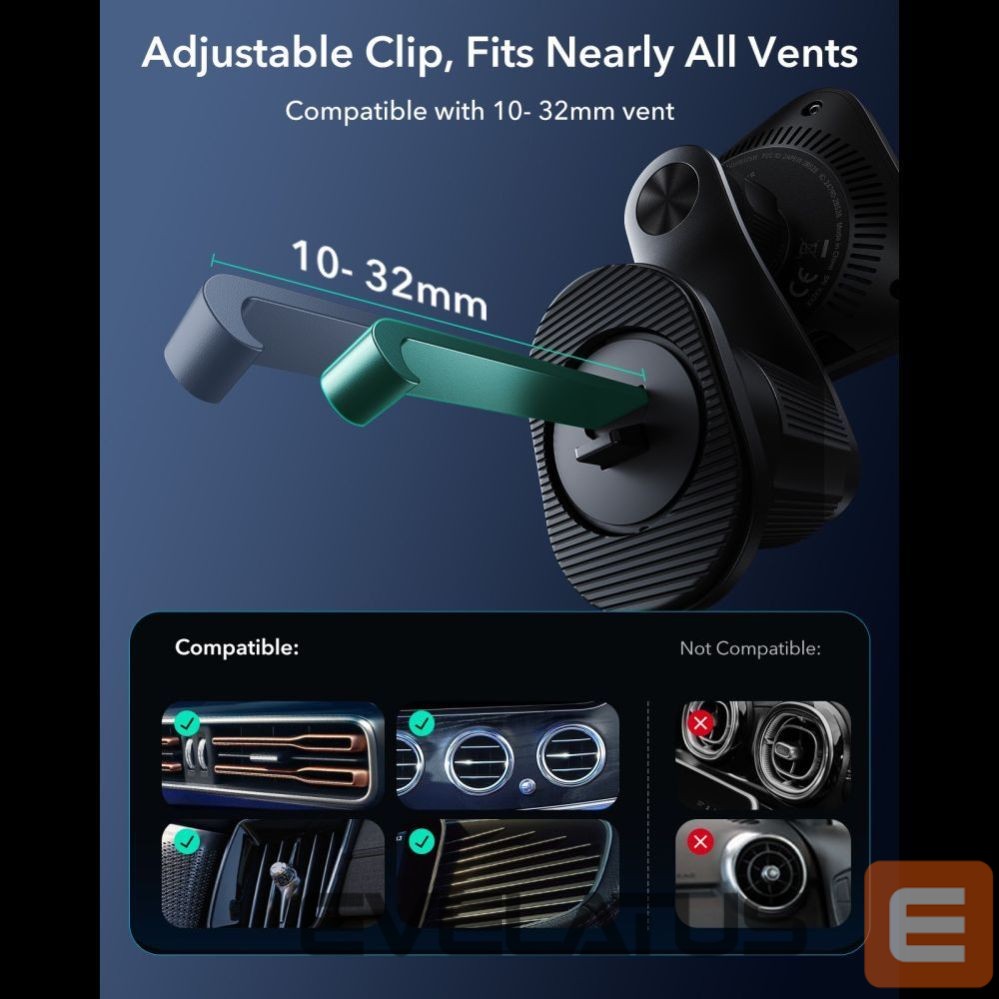 Другие товары ESR ESR OmniLock Qi2.2 Magnetic MagSafe Car Air Vent Mount - Black