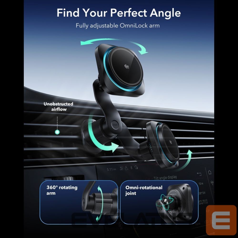Другие товары ESR ESR OmniLock Qi2.2 Magnetic MagSafe Car Air Vent Mount - Black