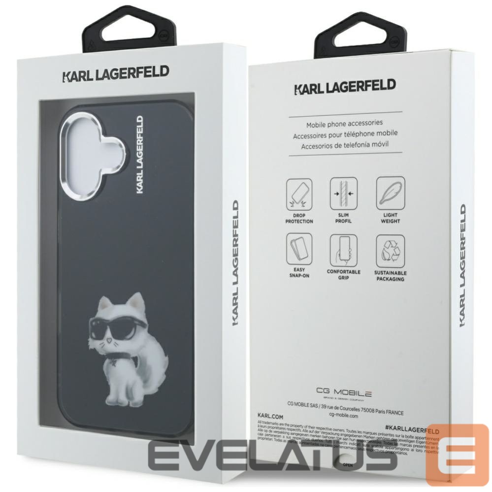 Другие товары Karl Lagerfeld Karl Lagerfeld IML Aquarelle Choupette & Logo iPhone 16 Case - Black