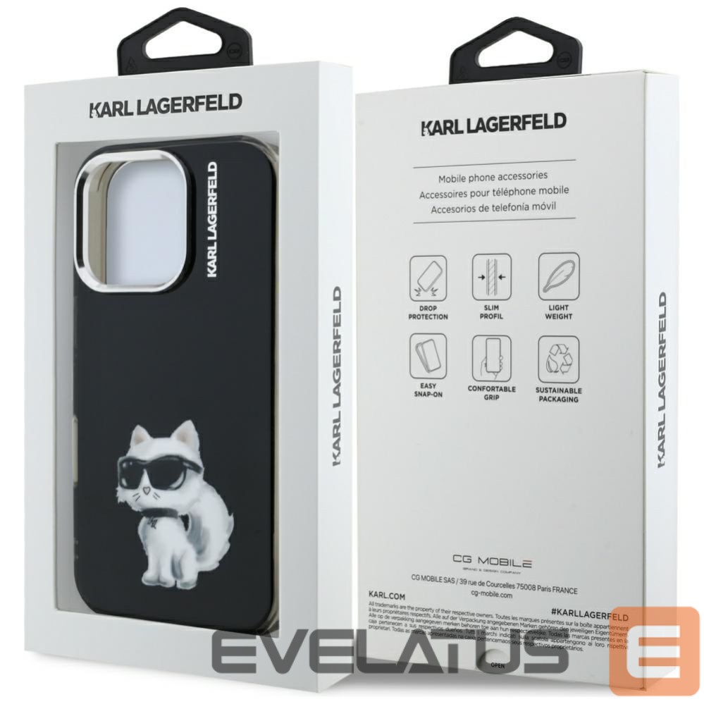 Другие товары Karl Lagerfeld Karl Lagerfeld IML Aquarelle Choupette & Logo iPhone 16 Pro Case - Black