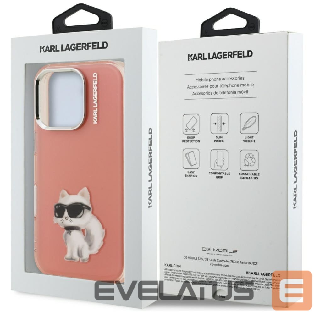 Другие товары Karl Lagerfeld Karl Lagerfeld IML Aquarelle Choupette & Logo iPhone 16 Pro Case - Pink