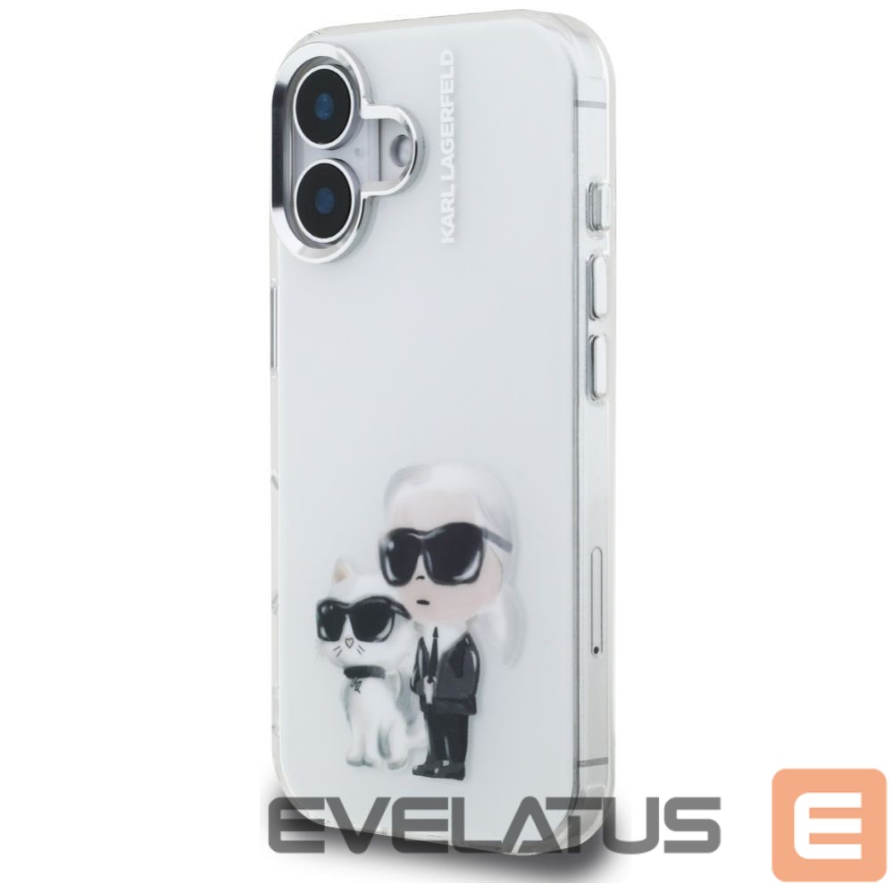 Другие товары Karl Lagerfeld Karl Lagerfeld IML Aquarelle Karl & Choupette & Logo iPhone 16 Case - White