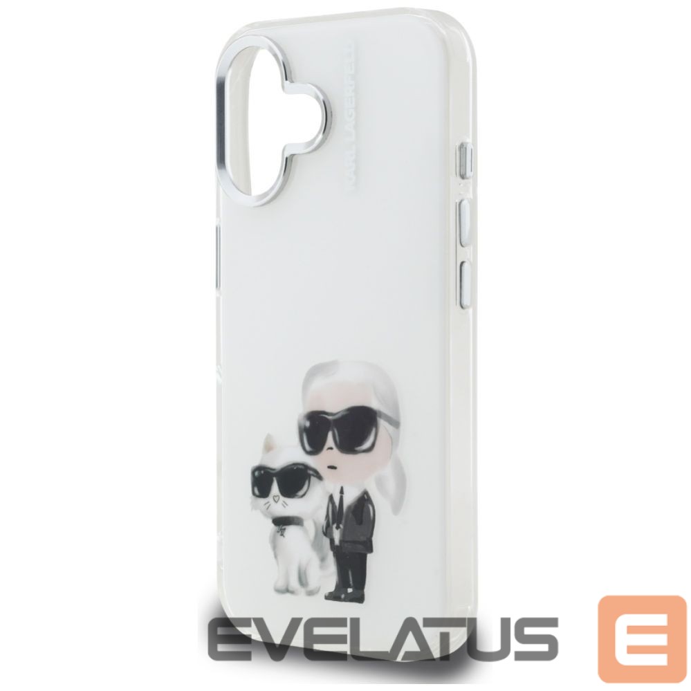 Другие товары Karl Lagerfeld Karl Lagerfeld IML Aquarelle Karl & Choupette & Logo iPhone 16 Case - White