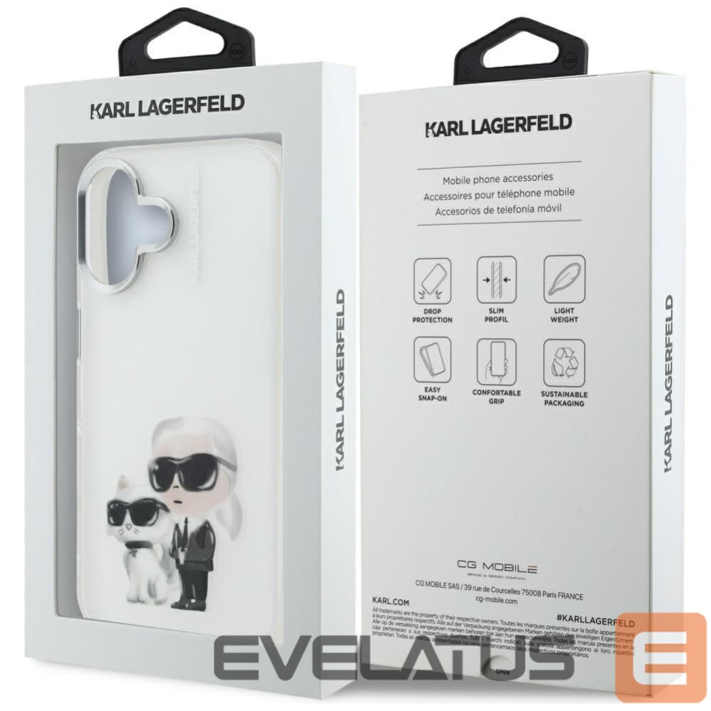 Другие товары Karl Lagerfeld Karl Lagerfeld IML Aquarelle Karl & Choupette & Logo iPhone 16 Case - White