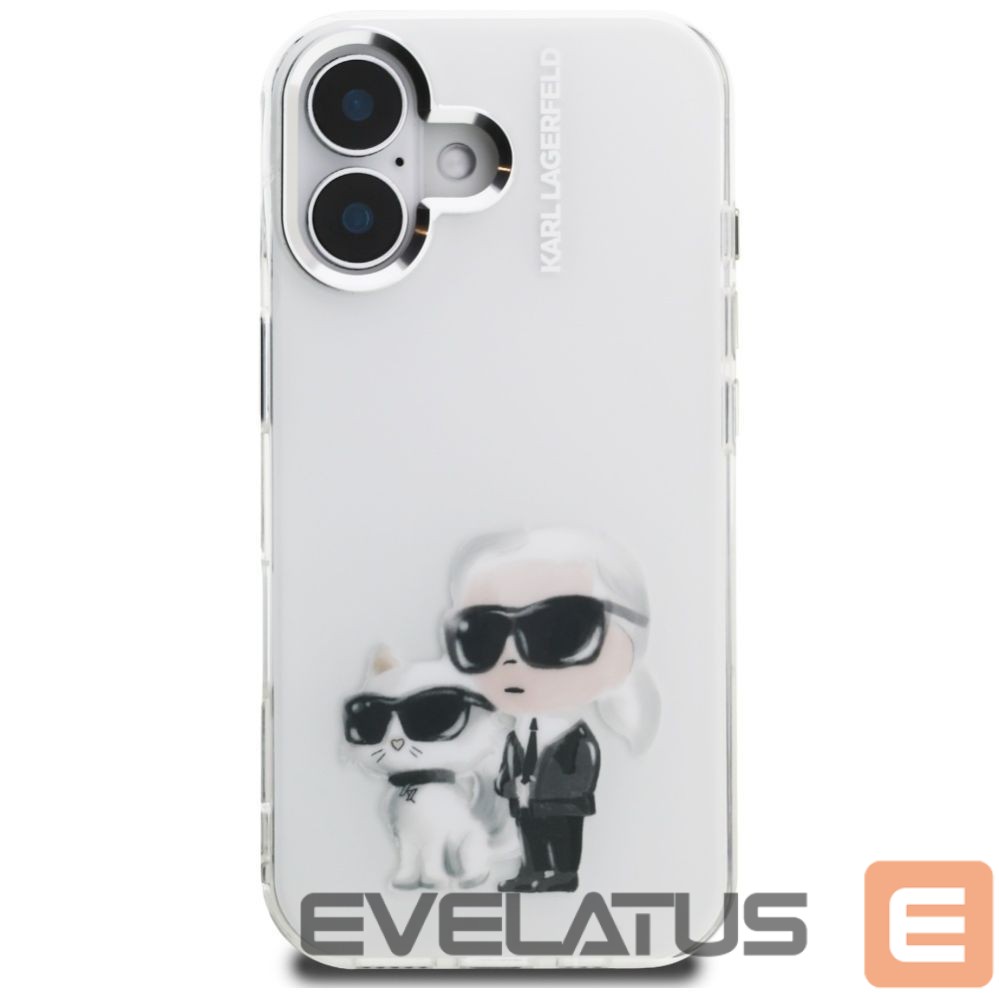 Другие товары Karl Lagerfeld Karl Lagerfeld IML Aquarelle Karl & Choupette & Logo iPhone 16 Case - White