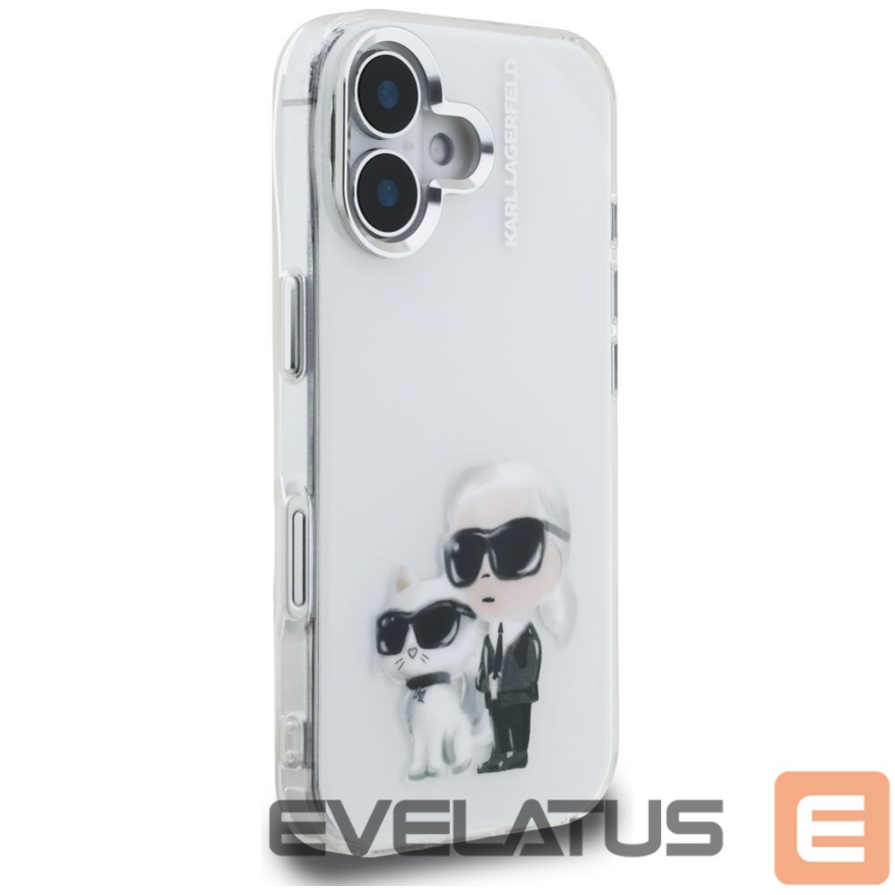 Другие товары Karl Lagerfeld Karl Lagerfeld IML Aquarelle Karl & Choupette & Logo iPhone 16 Case - White