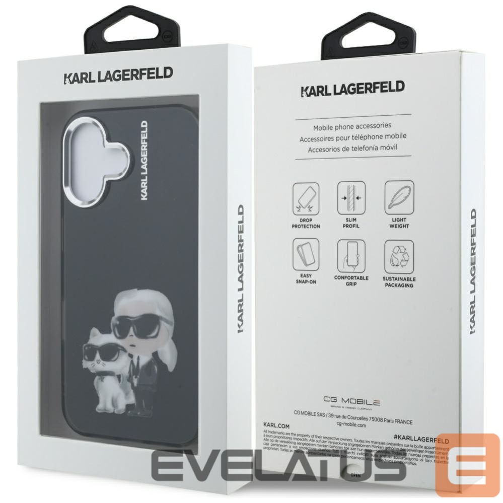 Другие товары Karl Lagerfeld Karl Lagerfeld IML Aquarelle Karl & Choupette & Logo iPhone 16 Case - Black