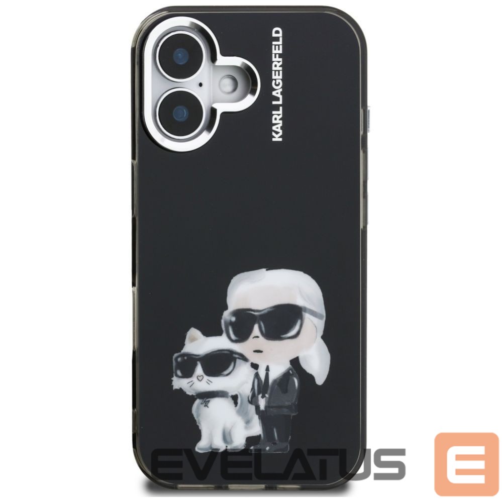 Другие товары Karl Lagerfeld Karl Lagerfeld IML Aquarelle Karl & Choupette & Logo iPhone 16 Case - Black