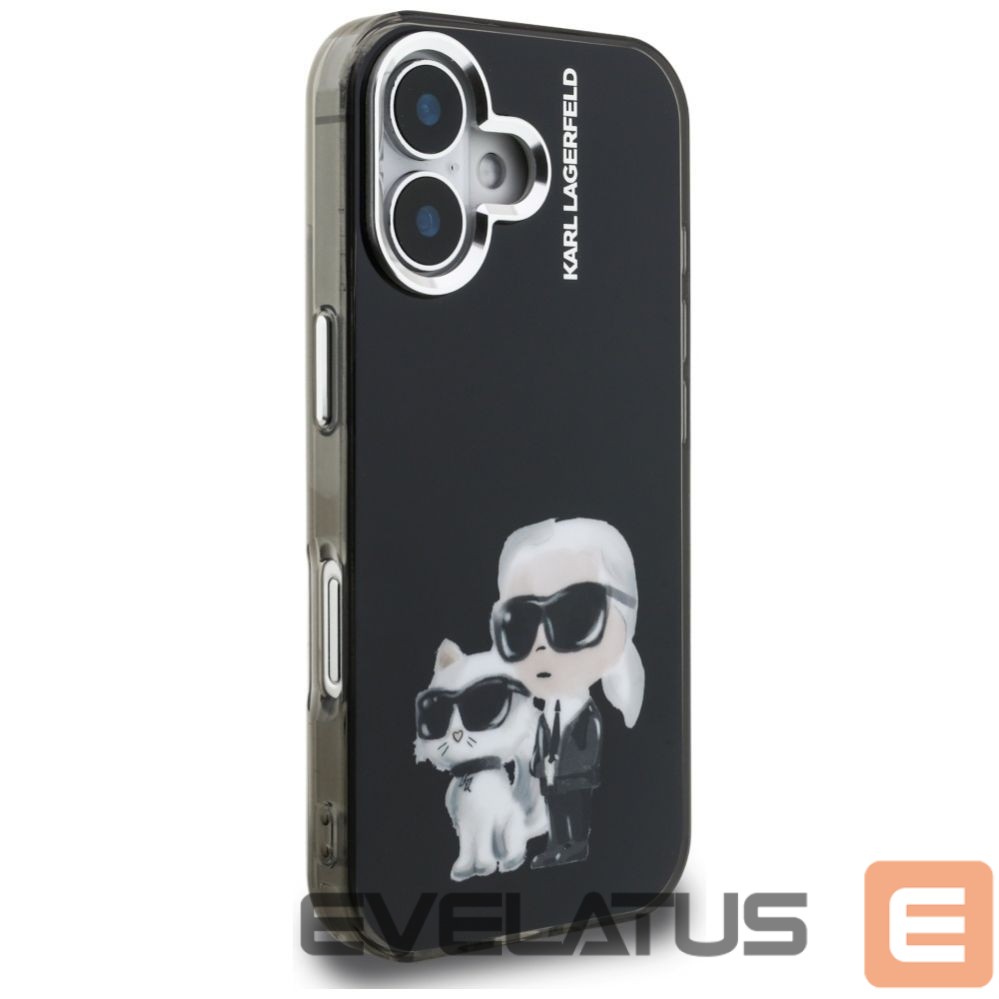 Другие товары Karl Lagerfeld Karl Lagerfeld IML Aquarelle Karl & Choupette & Logo iPhone 16 Case - Black