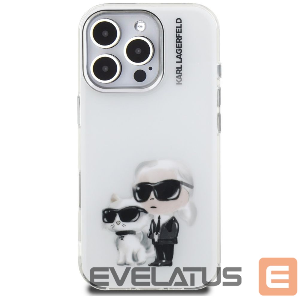 Другие товары Karl Lagerfeld Karl Lagerfeld IML Aquarelle Karl & Choupette & Logo Case for iPhone 16 Pro Max - White