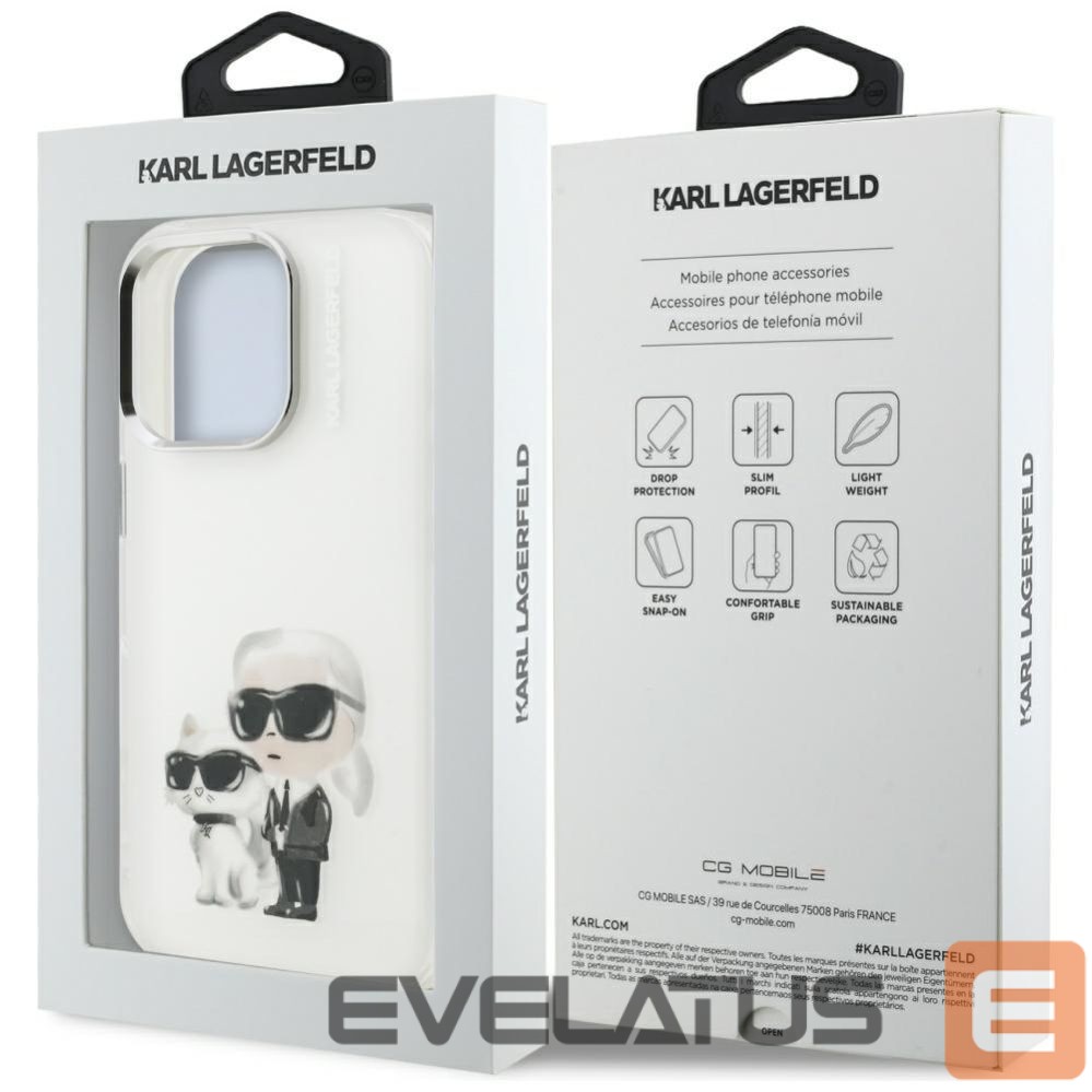 Другие товары Karl Lagerfeld Karl Lagerfeld IML Aquarelle Karl & Choupette & Logo Case for iPhone 16 Pro Max - White