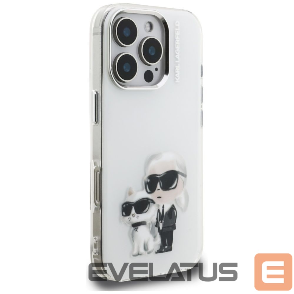 Другие товары Karl Lagerfeld Karl Lagerfeld IML Aquarelle Karl & Choupette & Logo Case for iPhone 16 Pro Max - White