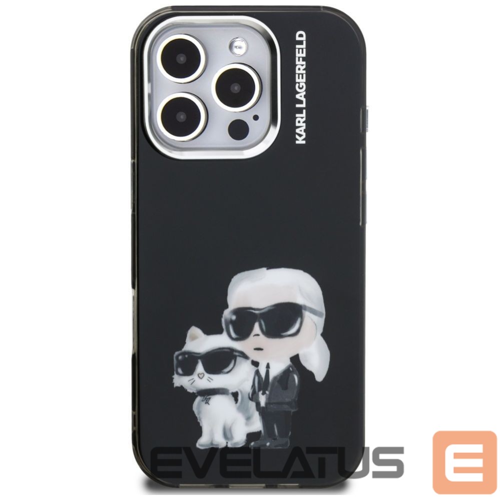 Другие товары Karl Lagerfeld Karl Lagerfeld IML Aquarelle Karl & Choupette & Logo Case for iPhone 16 Pro Max - Black