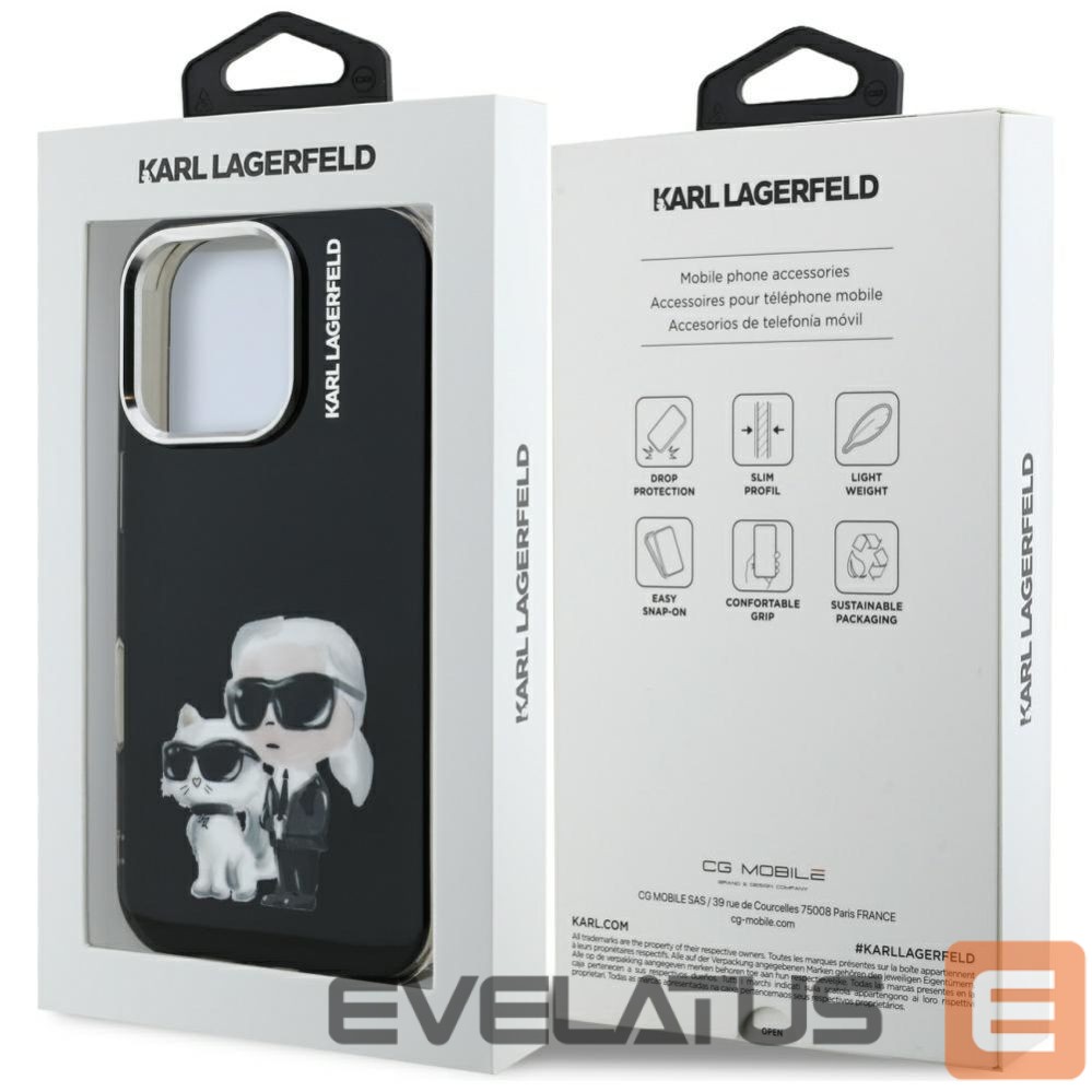 Другие товары Karl Lagerfeld Karl Lagerfeld IML Aquarelle Karl & Choupette & Logo Case for iPhone 16 Pro Max - Black
