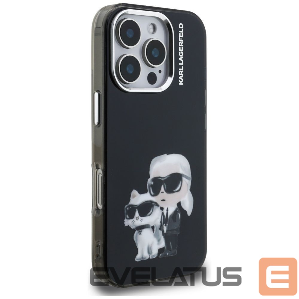 Другие товары Karl Lagerfeld Karl Lagerfeld IML Aquarelle Karl & Choupette & Logo Case for iPhone 16 Pro Max - Black