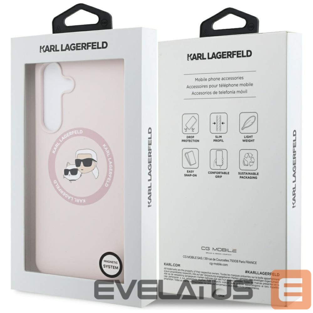 Другие товары Karl Lagerfeld Karl Lagerfeld Silicone Karl & Choupette Heads MagSafe Case for Samsung Galaxy S25 FE - Pink