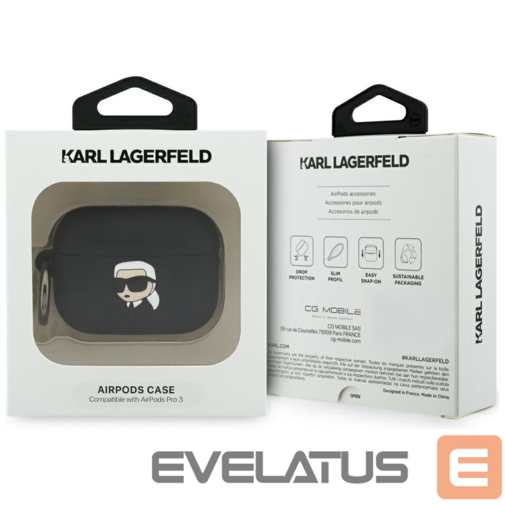 Другие товары Karl Lagerfeld Karl Lagerfeld Silicone Karl Head 3D Case for AirPods Pro 3 - Black