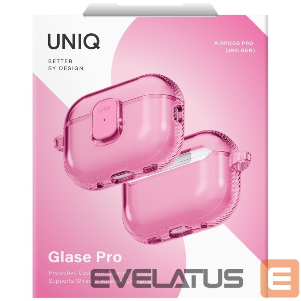 Другие товары UNIQ Uniq Glase Pro Case for AirPods Pro 3 Lock Case - Transparent Pink