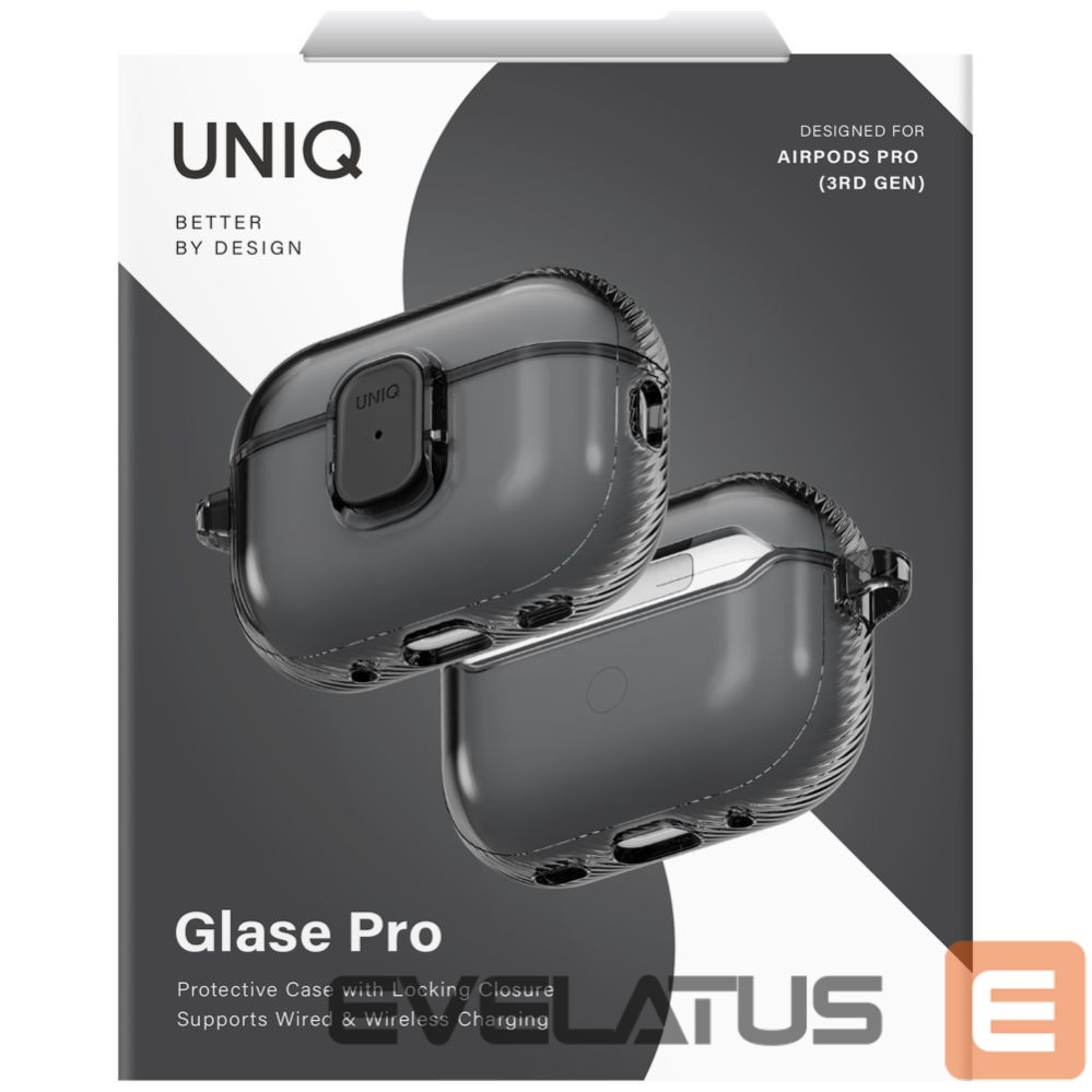 Другие товары UNIQ Uniq Glase Pro Case for AirPods Pro 3 Lock Case - Transparent Black