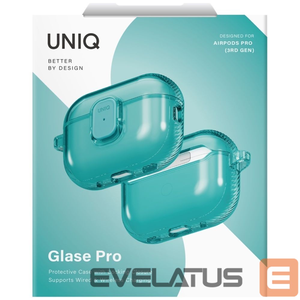 Другие товары UNIQ Uniq Glase Pro Case for AirPods Pro 3 Lock Case - Transparent Blue