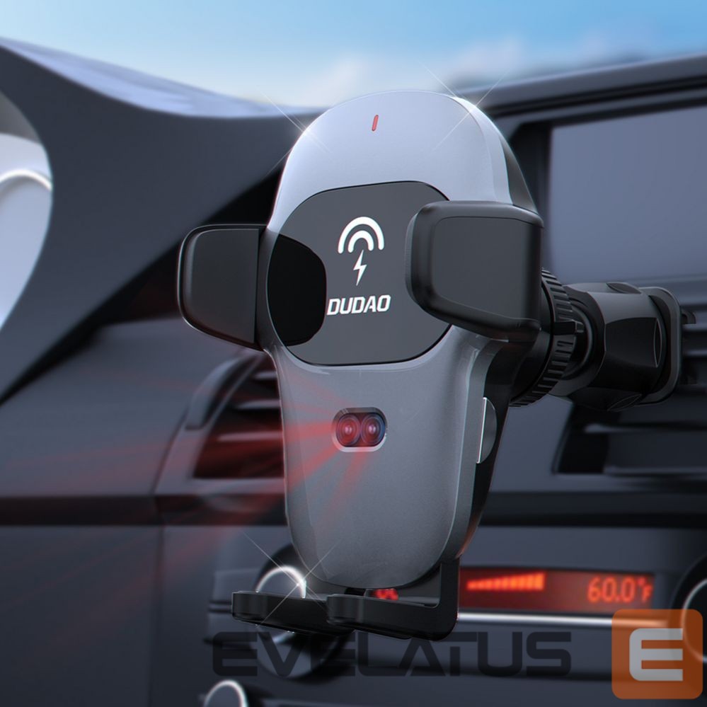 Авто держатель Dudao Dudao Automatic Car Holder with Built-in Qi 15W Wireless Charger Gray (F20xs)