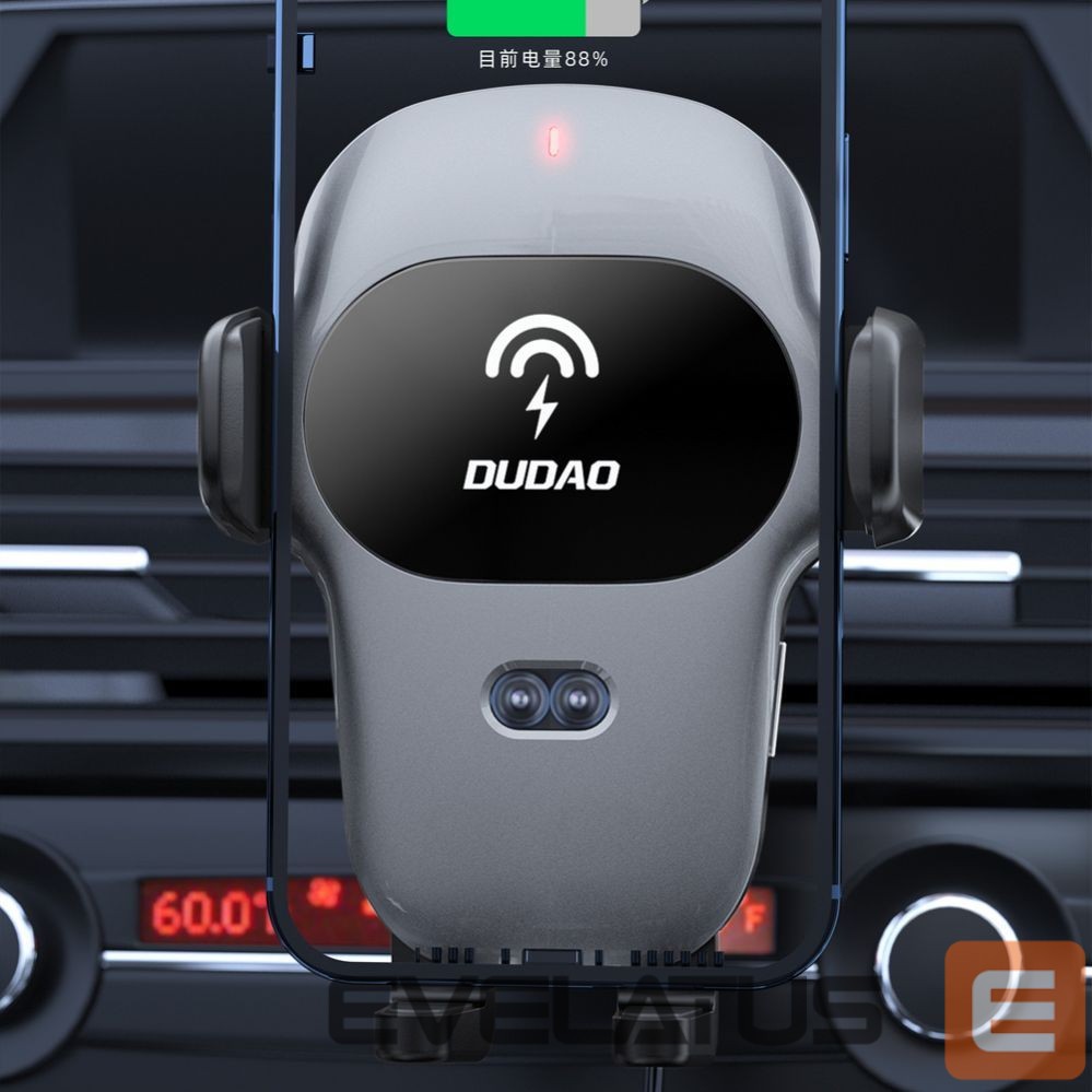 Авто держатель Dudao Dudao Automatic Car Holder with Built-in Qi 15W Wireless Charger Gray (F20xs)