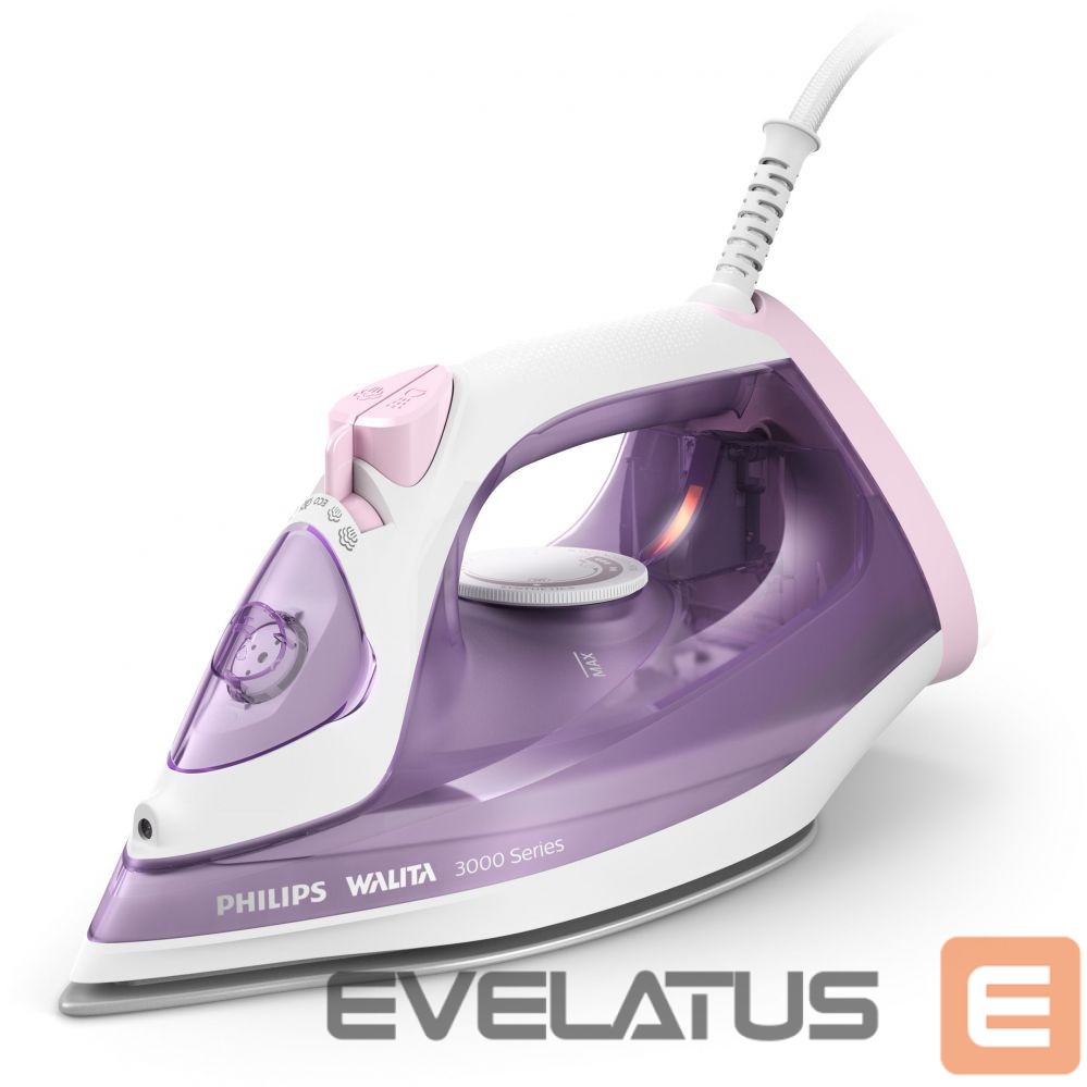 Утюг Philips DST3010/30 3000 Series Steam Iron, 2000 W, Water tank capacity 300 ml, Continuous steam 30 g/min, Purple/White