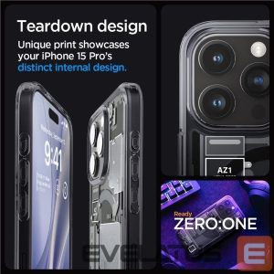 Другие товары Spigen  Spigen Ultra Hybrid Mag Case with MagSafe for iPhone 15 Pro - Dark Gray (Zero One Pattern) 