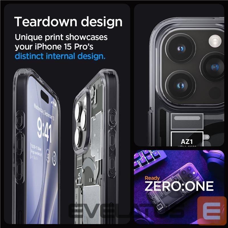 Другие товары Spigen Spigen Ultra Hybrid Mag Case with MagSafe for iPhone 15 Pro - Dark Gray (Zero One Pattern)