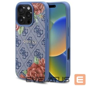 Другие товары Guess  Guess 4G Flowers Print MagSafe case for iPhone 16 Pro - blue 